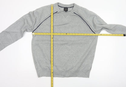 Maison Cinqcent Sport Men Grey Cotton Crew Neck Pullover Jumper L