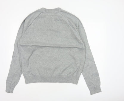 Maison Cinqcent Sport Men Grey Cotton Crew Neck Pullover Jumper L