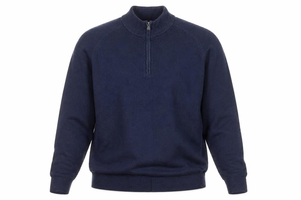 Gap Men’s Navy Blue XL Quarter Zip High Neck Cotton Knit Jumper