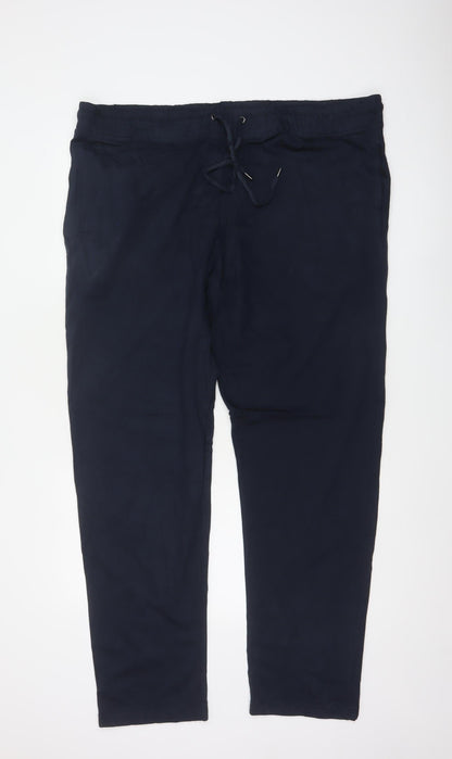 Marks and Spencer Men’s Navy Blue 2XL Regular Drawstring Trousers