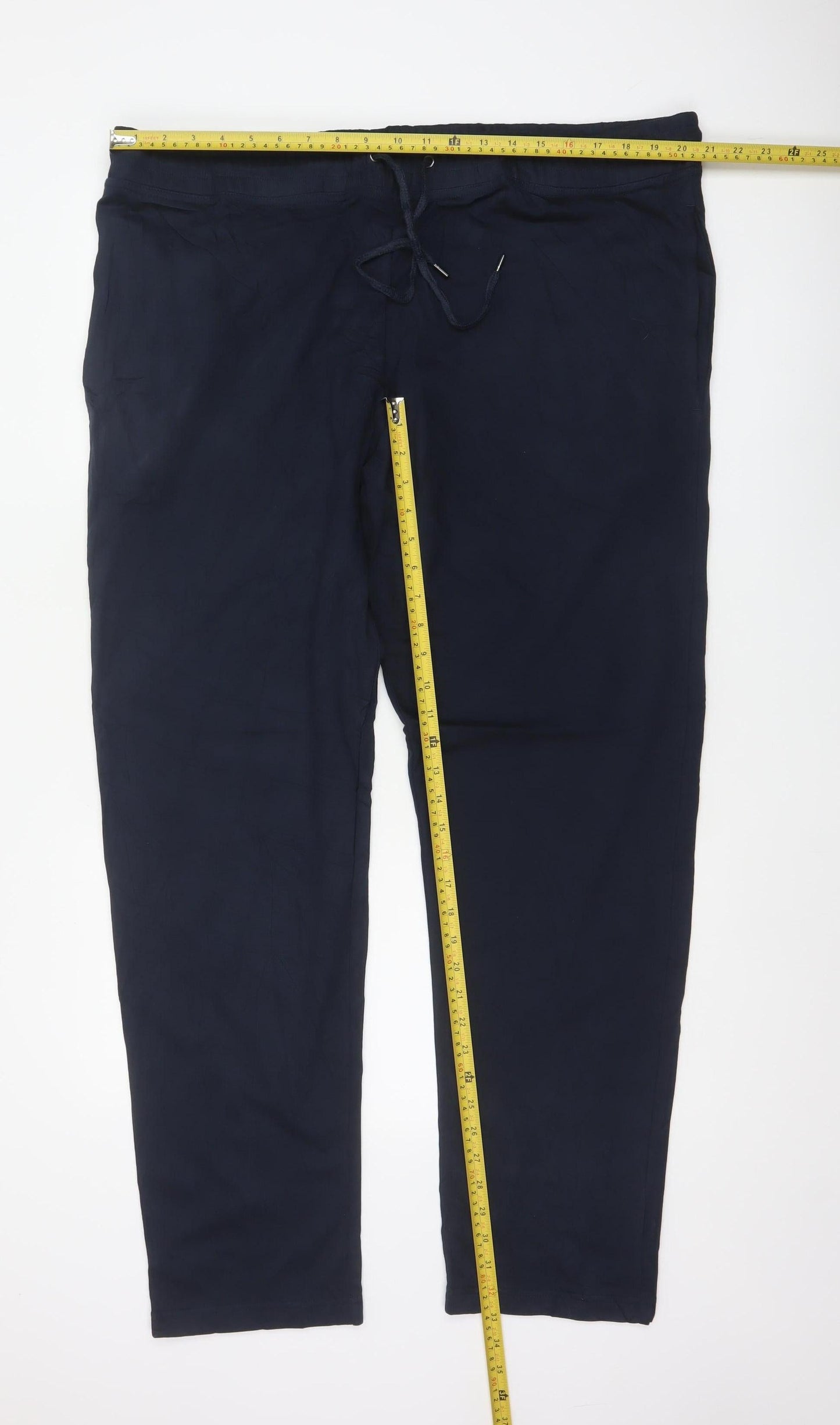 Marks and Spencer Men’s Navy Blue 2XL Regular Drawstring Trousers