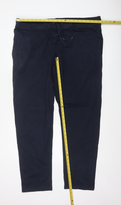Marks and Spencer Men’s Navy Blue 2XL Regular Drawstring Trousers