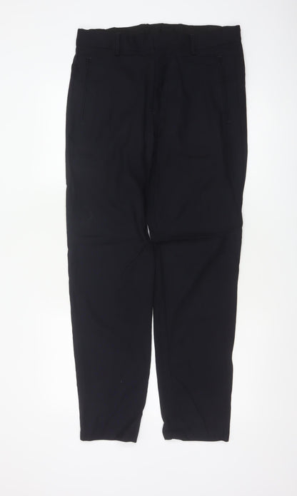 COS Women Black UK 20 100% Wool Tapered Tailored Trousers