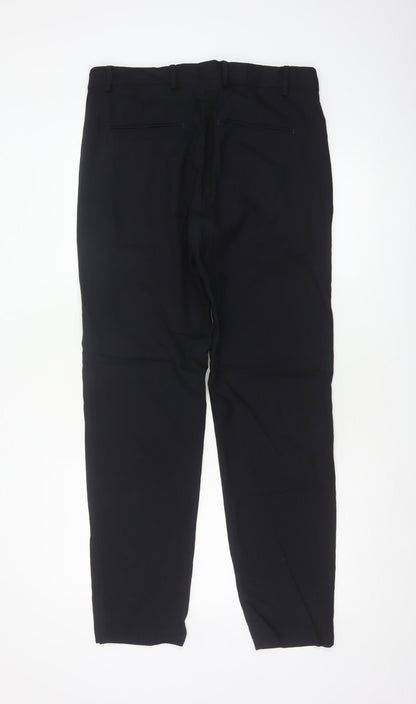 COS Women Black UK 20 100% Wool Tapered Tailored Trousers