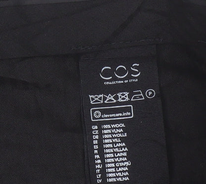 COS Women Black UK 20 100% Wool Tapered Tailored Trousers