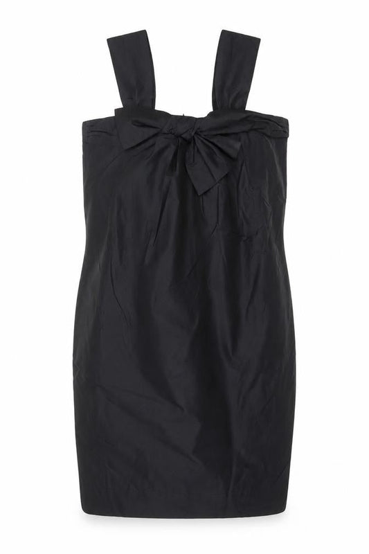 French Connection Women Black UK 14 Satin Bow Pencil Knee Dress