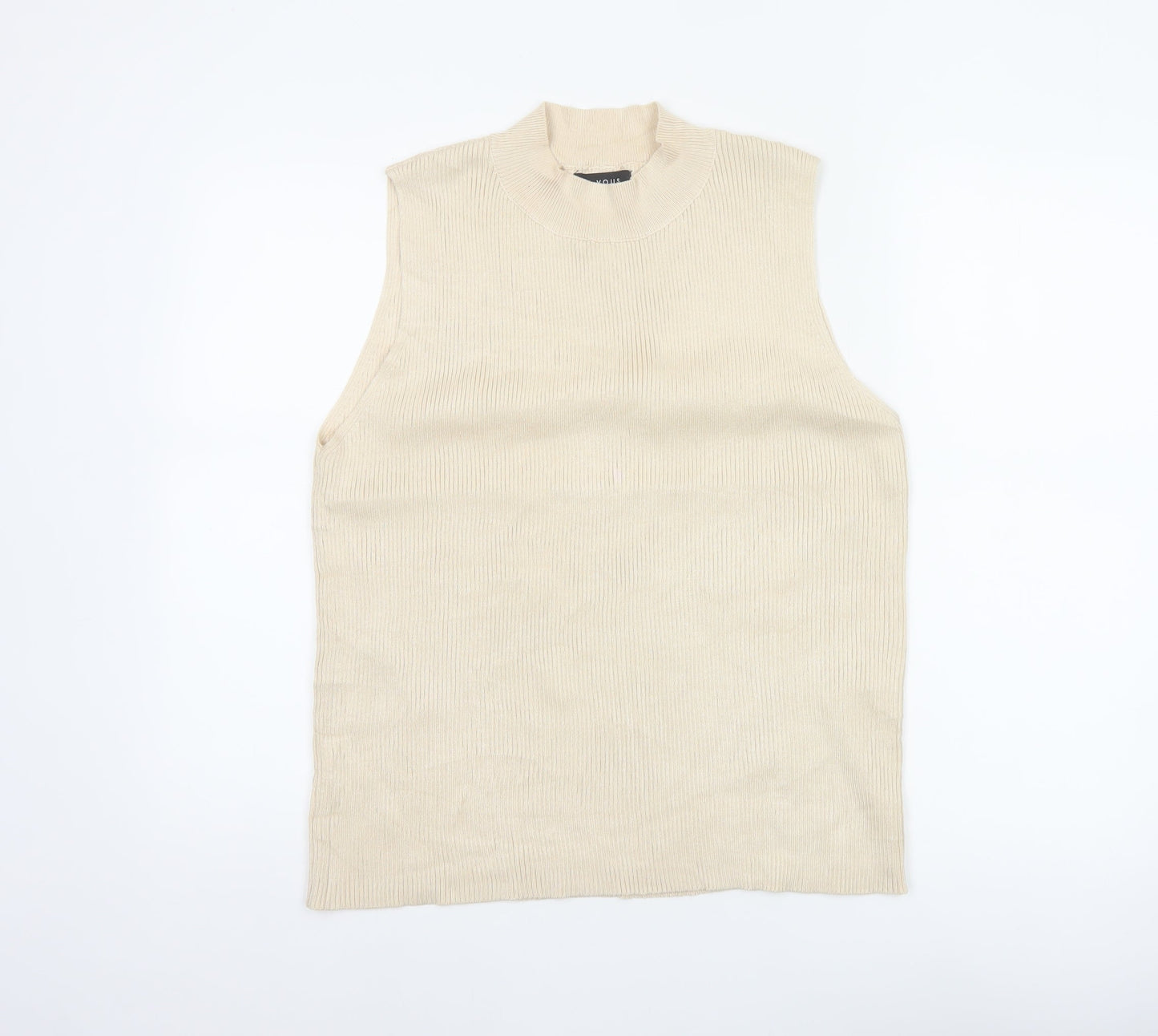 Et Vous Women Ivory Size 20 Ribbed Mock Neck Sleeveless Knit Tank Top