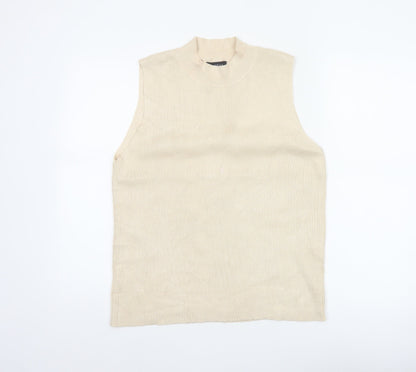 Et Vous Women Ivory Size 20 Ribbed Mock Neck Sleeveless Knit Tank Top