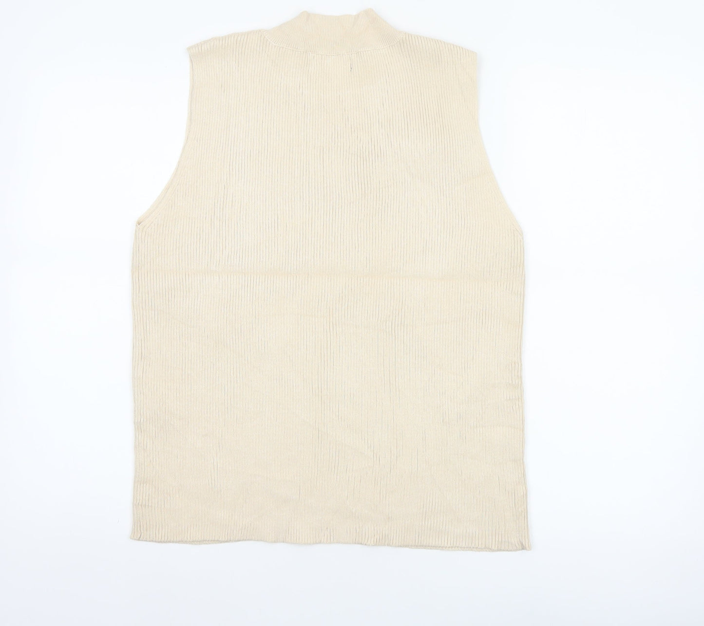 Et Vous Women Ivory Size 20 Ribbed Mock Neck Sleeveless Knit Tank Top