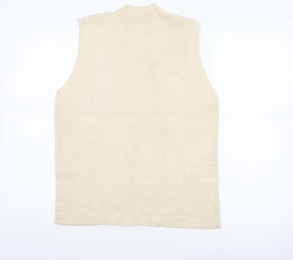 Et Vous Women Ivory Size 20 Ribbed Mock Neck Sleeveless Knit Tank Top