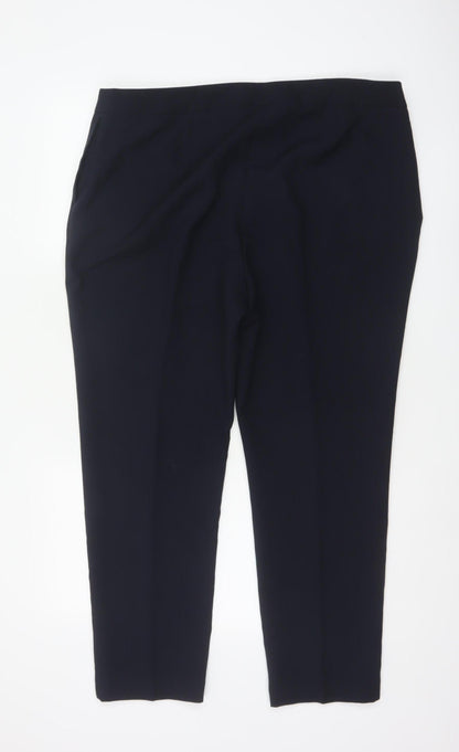 Bonmarché Women’s Navy Size 18 Tapered Smart Trousers Pockets