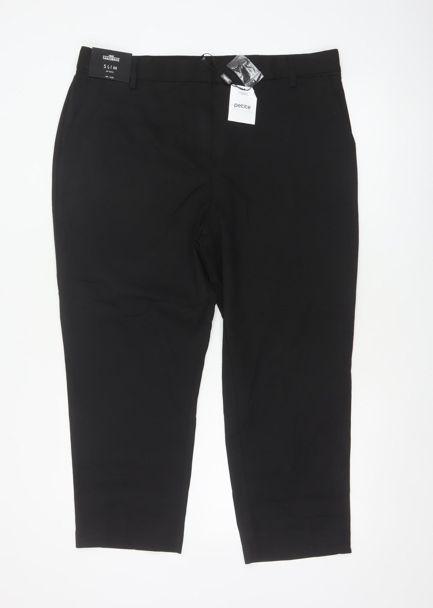 Next Women’s Black UK 18 Petite Slim Tailored Trousers 28in