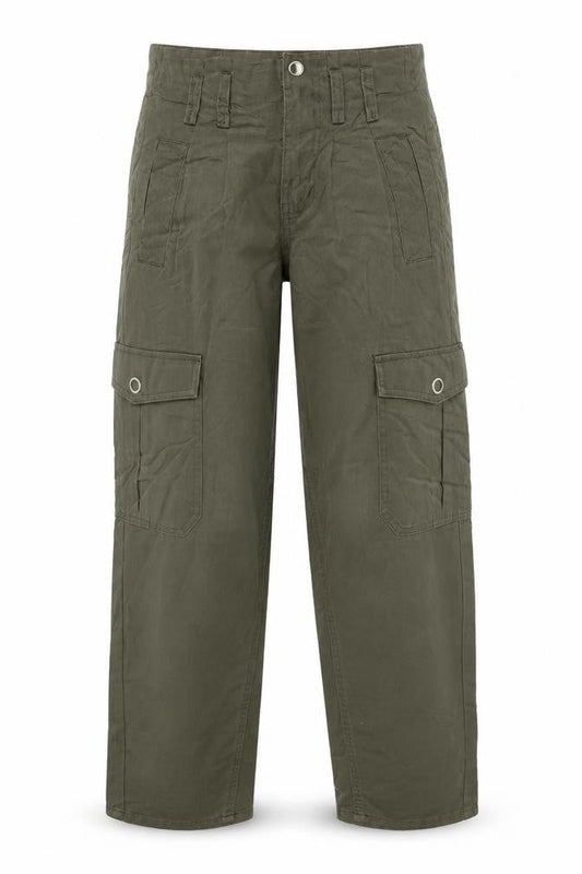 River Island Women Green UK 6 Tapered Cargo Trousers