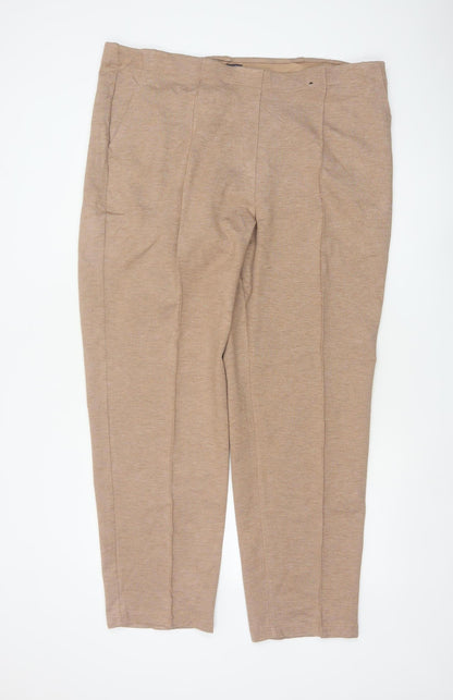 Marks & Spencer Women’s Beige UK 22 Tapered Tailored Trousers