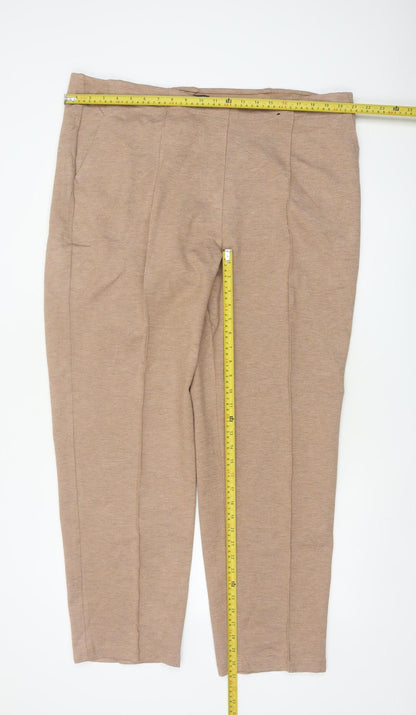 Marks & Spencer Women’s Beige UK 22 Tapered Tailored Trousers