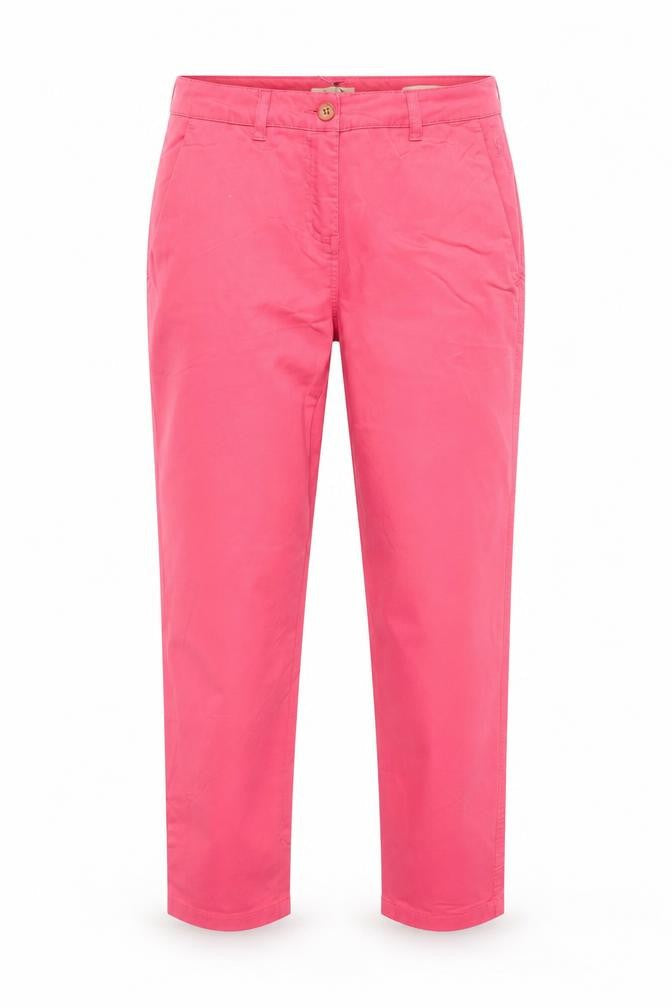 Joules Women’s Pink UK 8 Chino Trousers Tapered Mid Rise Pockets