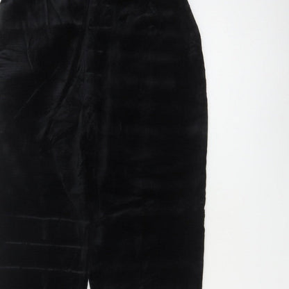 BHS Women’s Black Velvet Tapered Trousers Size 12 High Rise