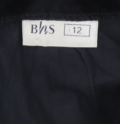 BHS Women’s Black Velvet Tapered Trousers Size 12 High Rise