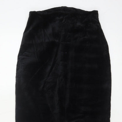 BHS Women’s Black Velvet Tapered Trousers Size 12 High Rise