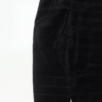 BHS Women’s Black Velvet Tapered Trousers Size 12 High Rise