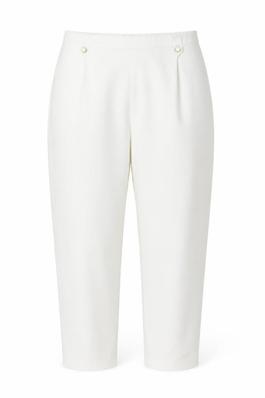 BM Women Ivory Size 20 Tapered Smart Trousers Elastic Back Pockets