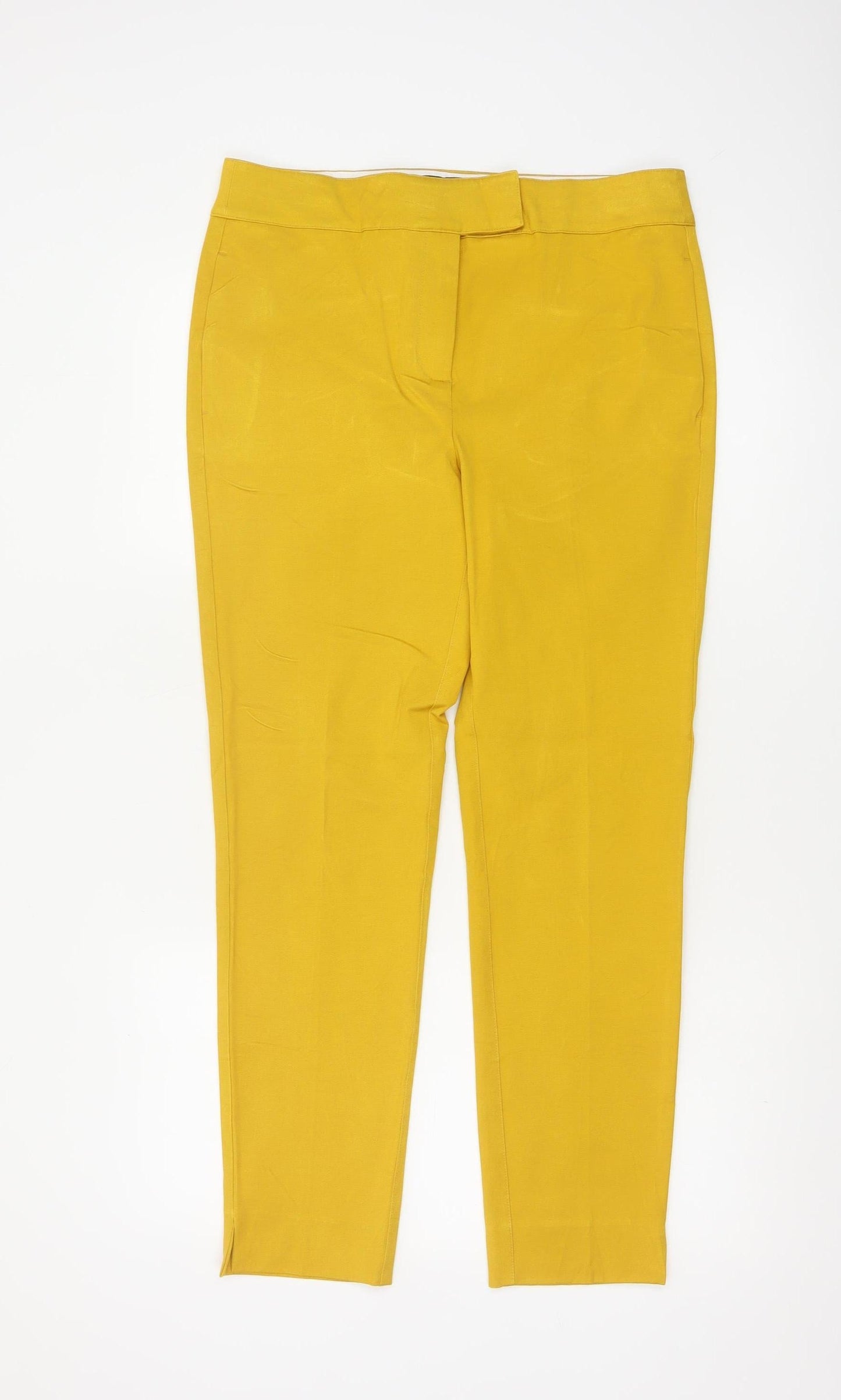 Next Women Yellow UK 10 Tall Slim Tapered Smart Trousers