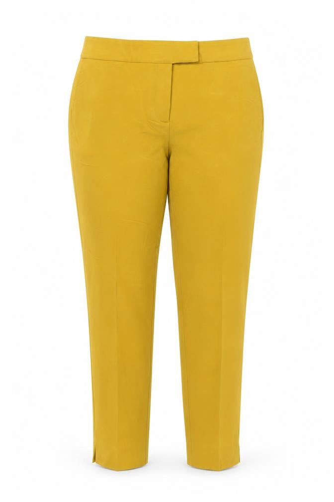 Next Women Yellow UK 10 Tall Slim Tapered Smart Trousers