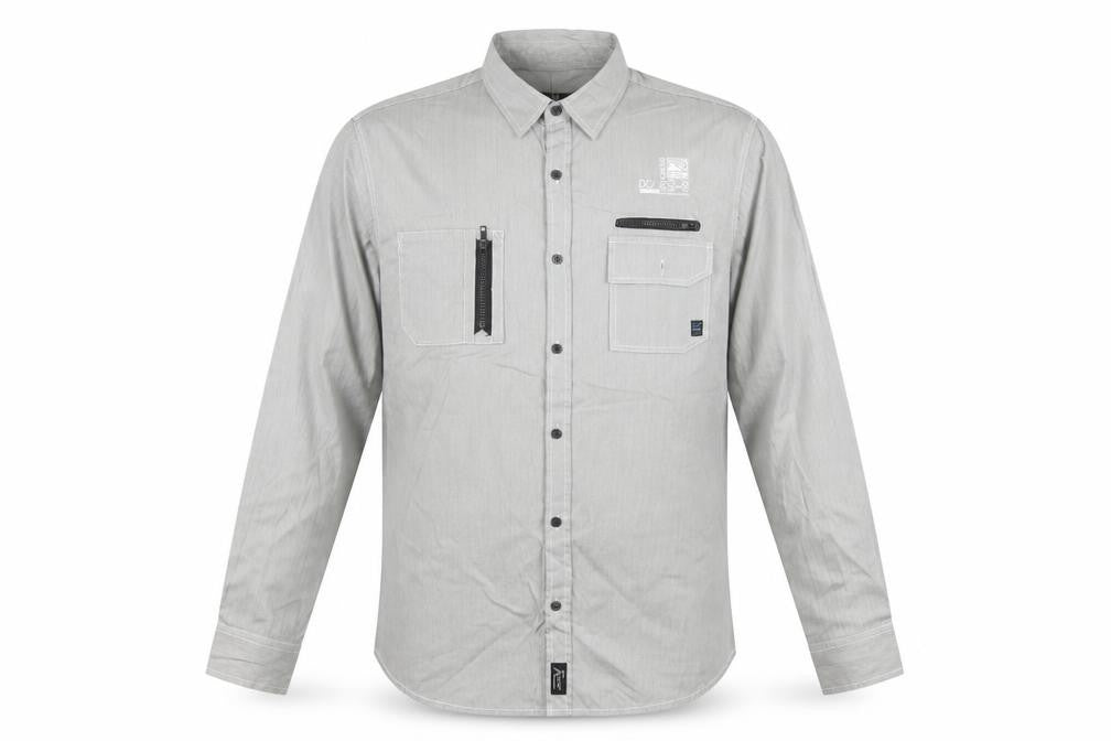 Denim Co Men Grey Striped XL Utility Button-Up Long Sleeve Shirt