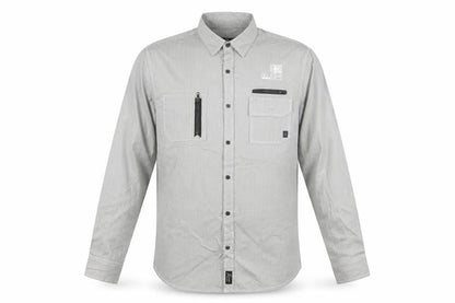 Denim Co Men Grey Striped XL Utility Button-Up Long Sleeve Shirt