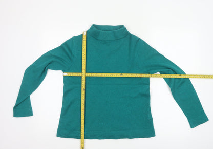 Hobbs Women Green M Merino Cashmere Roll Neck Knit Pullover Jumper
