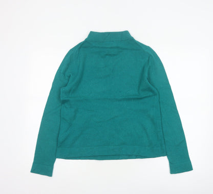 Hobbs Women Green M Merino Cashmere Roll Neck Knit Pullover Jumper