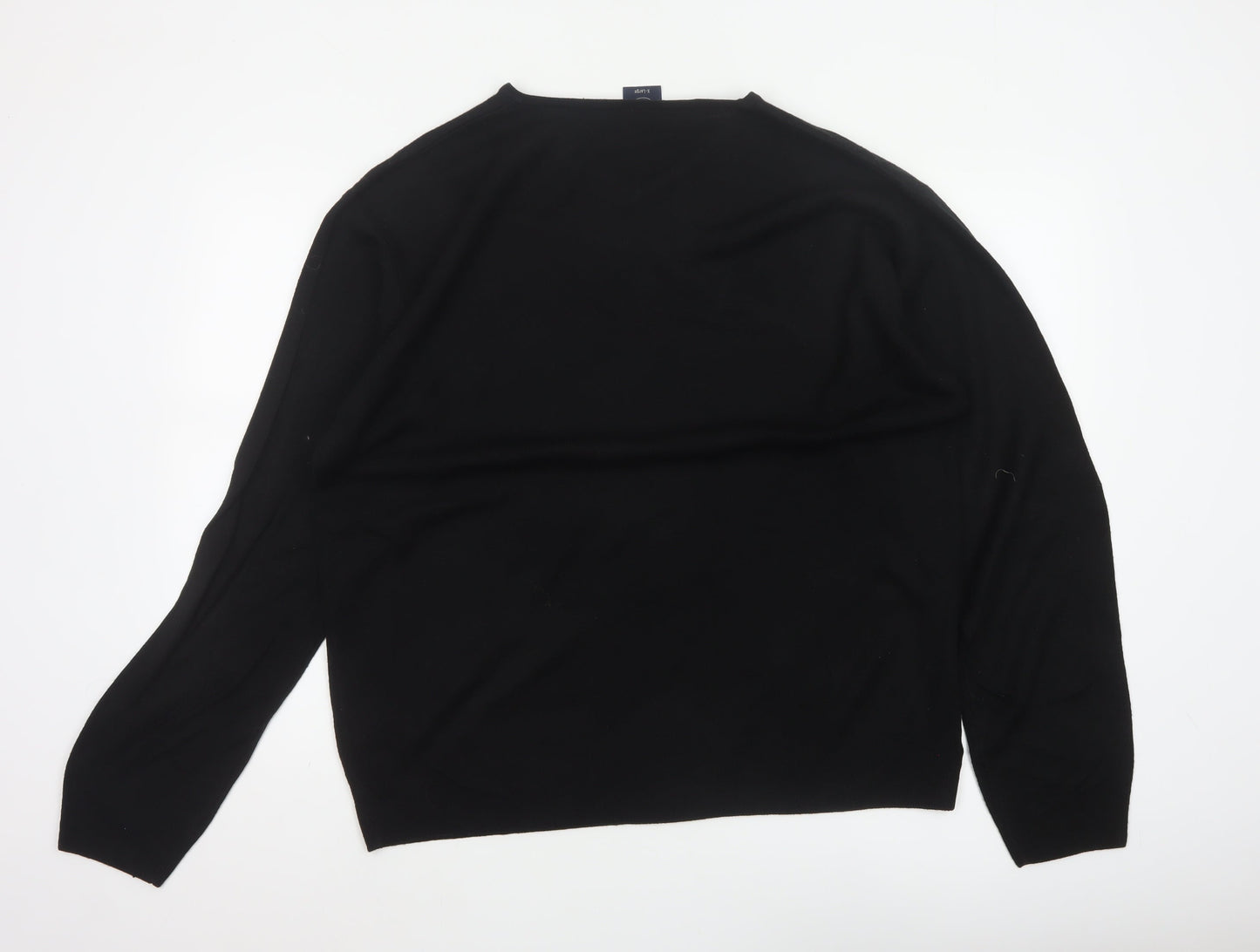 Casual Club Men’s Black XL V-Neck Acrylic Knit Pullover Jumper