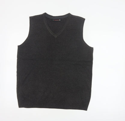 Burton Mens Black L V-Neck Knitted Sleeveless Jumper Vest