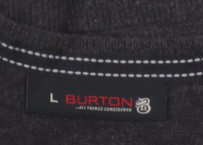 Burton Mens Black L V-Neck Knitted Sleeveless Jumper Vest
