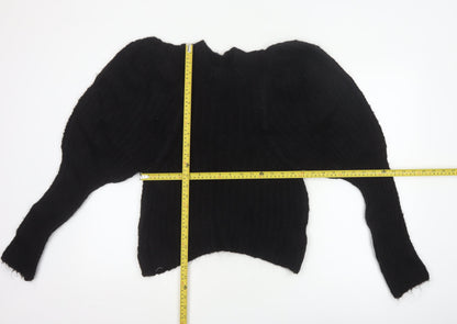 ASOS Women Black UK 8 Cable Knit Mock Neck Pullover Jumper