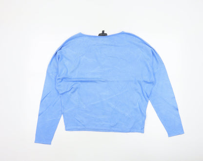 Phase Eight Women’s Blue XS Viscose Knit Crew Neck Pullover Jumper