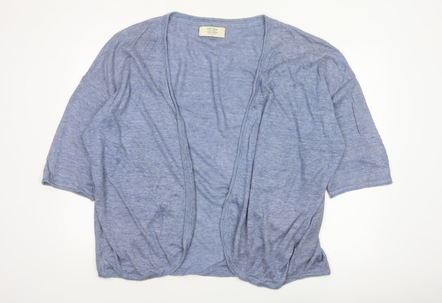 Fat Face Women’s Blue Size 20 Linen Open 3/4 Sleeve Cardigan