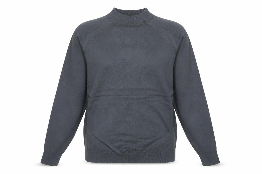 Zara Women Grey S Mock Neck Fine Knit Raglan Sleeve Pullover Jumper