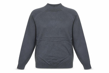 Zara Women Grey S Mock Neck Fine Knit Raglan Sleeve Pullover Jumper