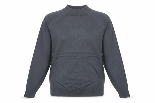Zara Women Grey S Mock Neck Fine Knit Raglan Sleeve Pullover Jumper