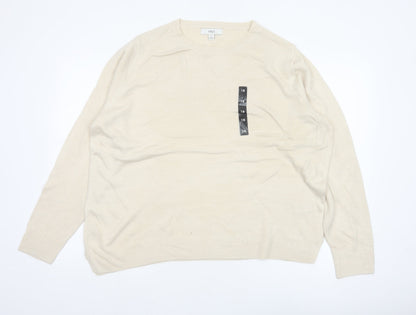 Marks and Spencer Women Ivory Size 18 Crew Neck Knit Pullover Jumper