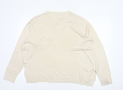Marks and Spencer Women Ivory Size 18 Crew Neck Knit Pullover Jumper