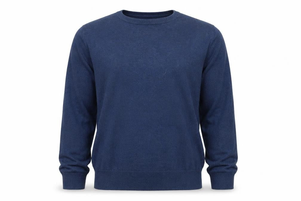 Marks & Spencer Men Blue M Pure Cotton Crew Neck Pullover Jumper