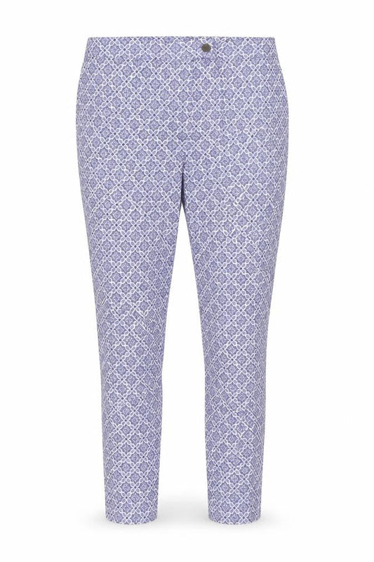 Dorothy Perkins Women’s Blue Geometric Skinny Trousers UK 14 Stretch