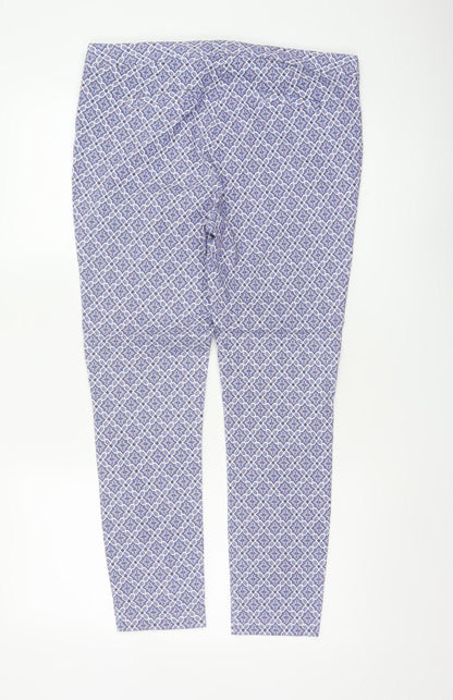 Dorothy Perkins Women’s Blue Geometric Skinny Trousers UK 14 Stretch