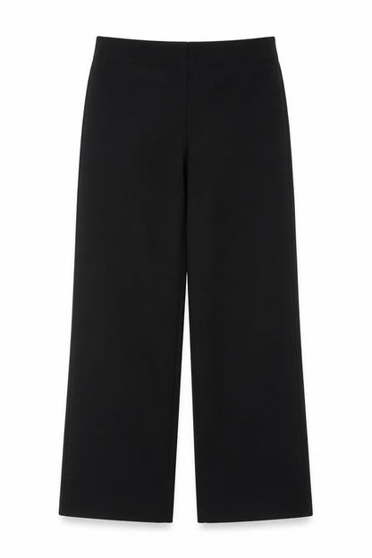 Marks & Spencer Women Black UK 14 Long Wide-Leg Stretch Trousers
