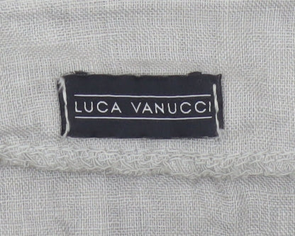 Luca Vanucci Women’s Grey XL Linen Button-Up Pocket Blouse Made in Italy