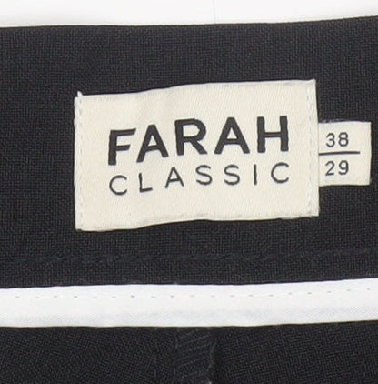 Farah Classic Men’s Black 38W 29L Straight Dress Trousers