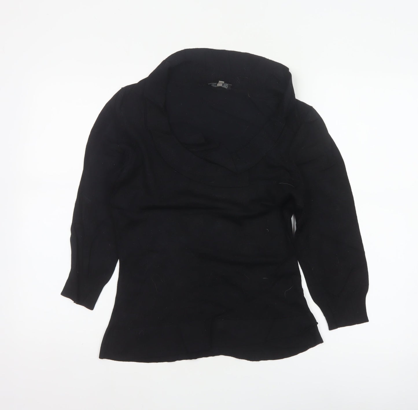 Coast Women’s Black Size 12 Cowl Neck Silk Blend Knit Jumper