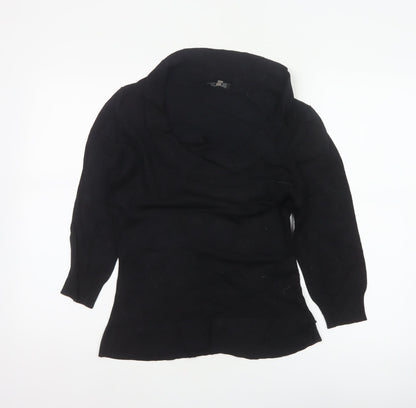 Coast Women’s Black Size 12 Cowl Neck Silk Blend Knit Jumper